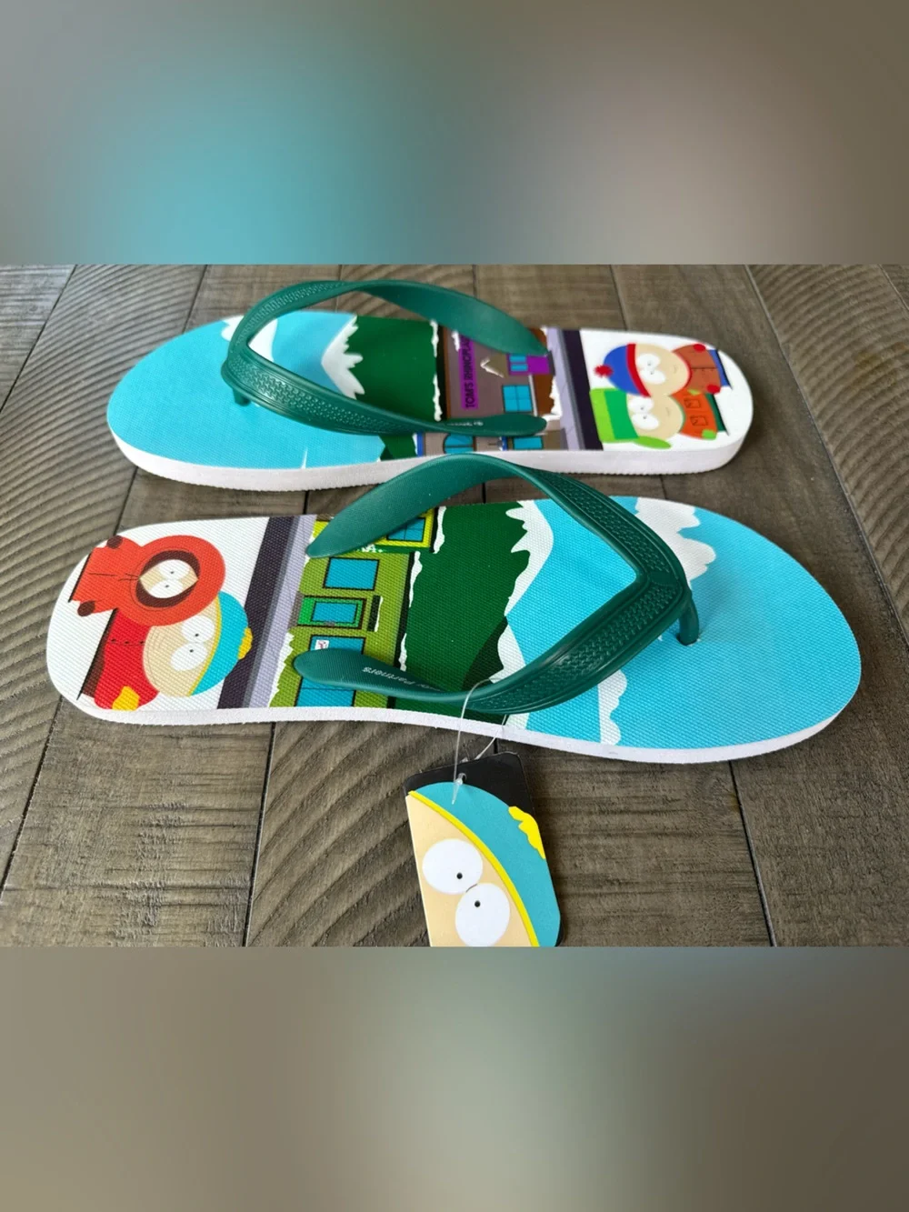 South Park Graphic Flip-Flops Sandals Men's Size 9/10 (NWT)
